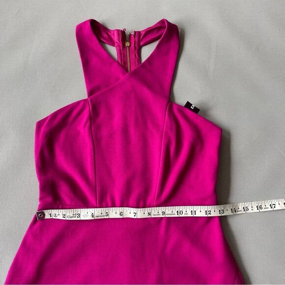 EXPRESS Fuchsia Pink High Neck Halter Mini Dress NEW Women’s Size 4 - Picture 5 of 10